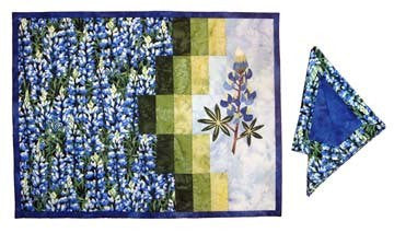 Wildfire Designs Alaska Field of Blue Table Runner Applique Quilt Pattern 