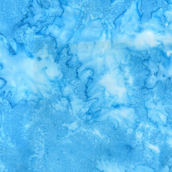 Hoffman Fabrics Watercolors Azure Blue Batik Fabric 1895-1-Azure