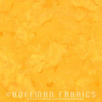 Hoffman Fabrics Watercolors Daffodil Yellow Batik Fabric 1895-110-Daffodil