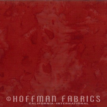 Hoffman Fabrics Watercolors Harvest Red Brown Batik Fabric 1895-116-Harvest