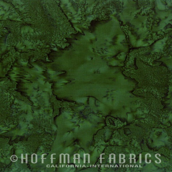 Hoffman Fabrics Watercolors Pine Green Batik Fabric 1895-141-Pine