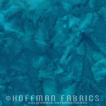 Hoffman Fabrics Watercolors Wade Blue Batik Fabric 1895-341-Wade