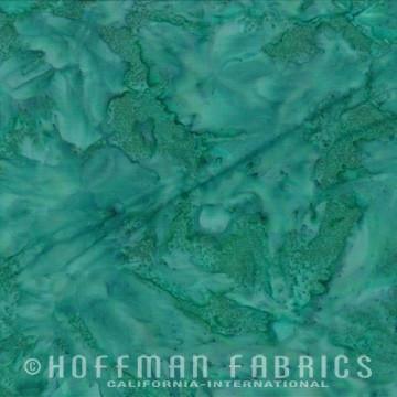 Hoffman Fabrics Watercolors Chamomile Blue Green Batik Fat Quarter 1895-418-Chamomile