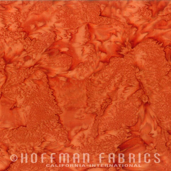 Hoffman Fabrics Watercolors Cayenne Orange Batik Fabric 1895-431-Cayenne