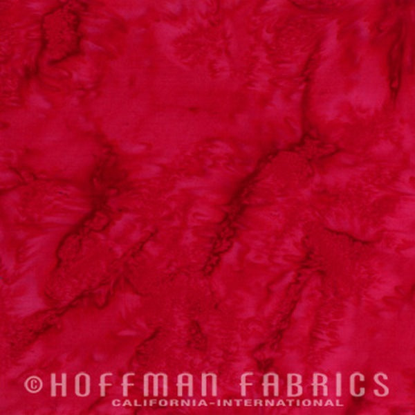 Hoffman Fabrics Watercolors Red Batik Fabric 1895-5-Red