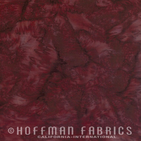 Hoffman Fabrics Watercolors Nightshade Red Brown Batik Fabric 1895-533-Nightshade