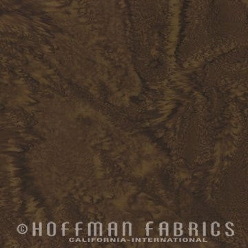 Hoffman Fabrics Watercolors Woodstock Green Brown Batik Fabric 1895-540-Woodstock