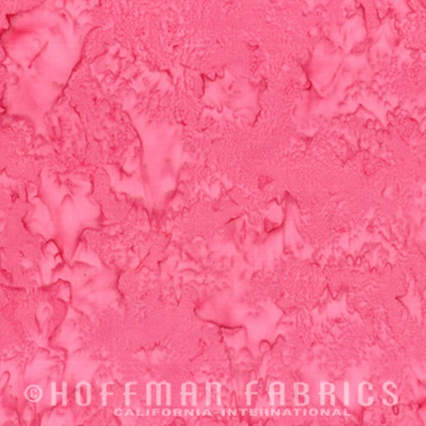 Hoffman Fabrics Watercolors Azalea Pink Batik Fabric 1895-557-Azalea