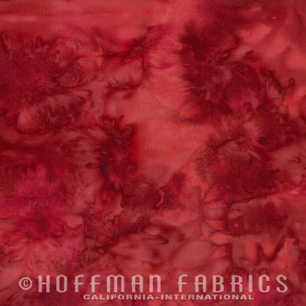 Hoffman Fabrics Watercolors Red Velvet Batik Fabric 1895-568-Red-Velvet