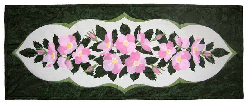 Wildfire Designs Alaska Wild Rose Table Runner Applique Quilt Pattern 
