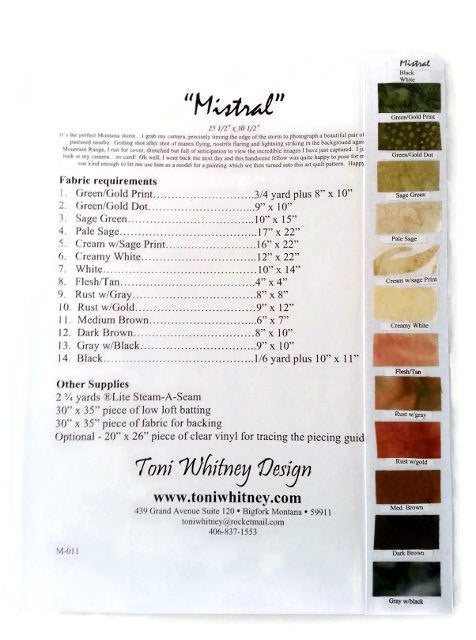 Toni Whitney Design Mistral Applique Quilt Kit and Fabric Kit 