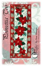 Wildfire Designs Alaska Red Poinsettia Too Table Runner Applique Quilt Kit and Fabric Kit 