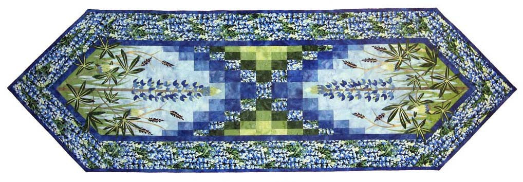 Wildfire Designs Alaska Field of Blue Table Runner Applique Quilt Pattern 
