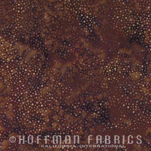 Hoffman Fabrics Dot Chocolate Brown Batik Fabric 885-108-Chocolate