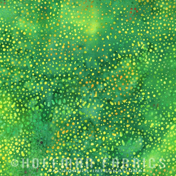 Hoffman Fabrics Dot Grass Green Batik Fabric 885-115-Grass