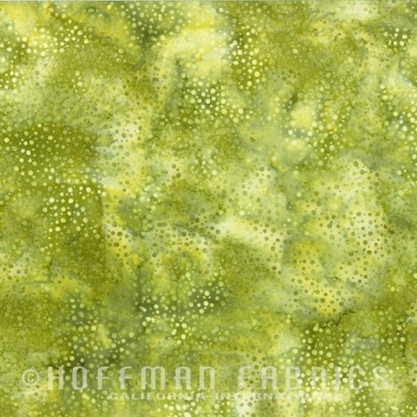 Hoffman Fabrics Dot Green Tea Batik Fabric 885-211-Green-Tea