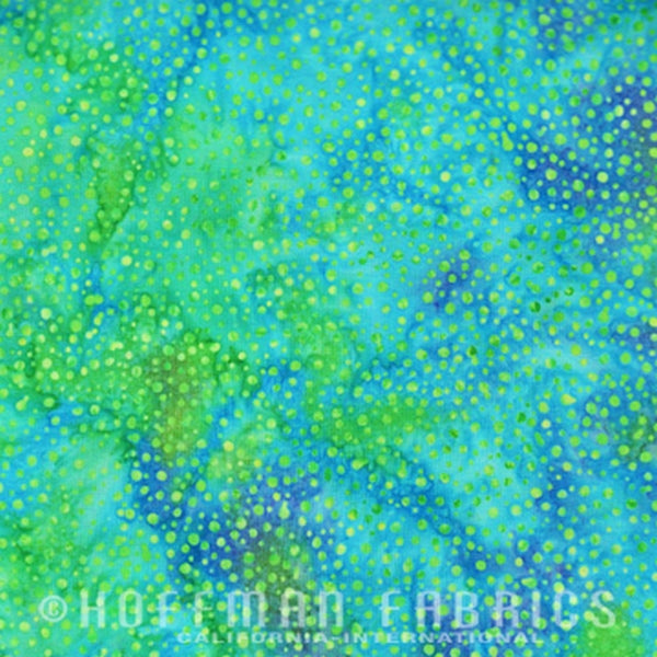 Hoffman Fabrics Dot Parakeet Blue Green Batik Fabric 885-271-Parakeet