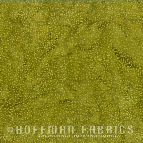 Hoffman Fabrics Dot Olivia Green Batik Fabric 885-291-Olivia