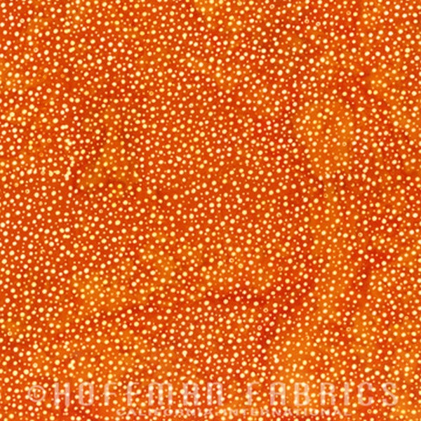 Hoffman Fabrics Dot Summer Orange Batik Fabric 885-339-Summer
