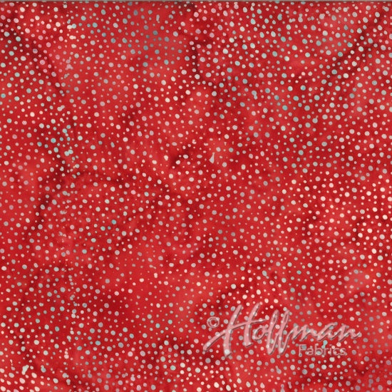 Hoffman Fabrics Dot Red Batik Fabric 885-5-Red