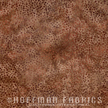 Hoffman Fabrics Dot Coffee Brown Batik Fabric 885-53-Coffee