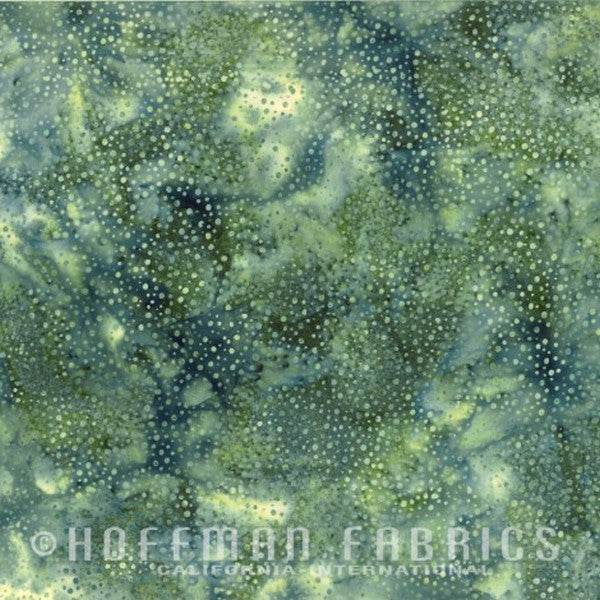 Hoffman Fabrics Dot Celestials Green Batik Fabric 885-549-Celestials
