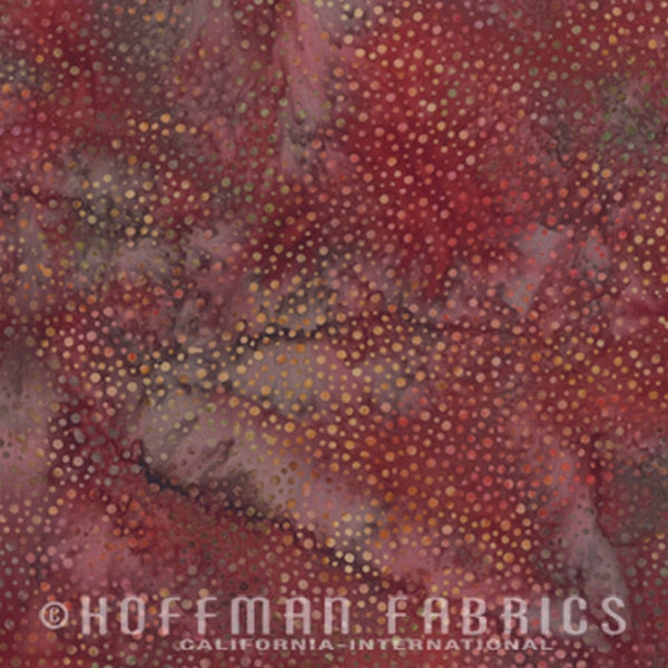 Hoffman Fabrics Dot Persimmon Red Batik Fabric 885-89-Persimmon