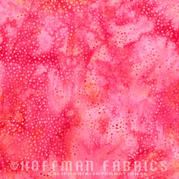 Hoffman Fabrics Dot Hot Pink Batik Fabric 885-H12-Hot-Pink