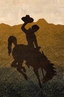 Cowboy Up Center Block in Gold