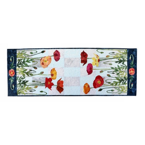 Wildfire Designs Alaska Multi-Colored Poppies Table Runner Applique Quilt Kit
