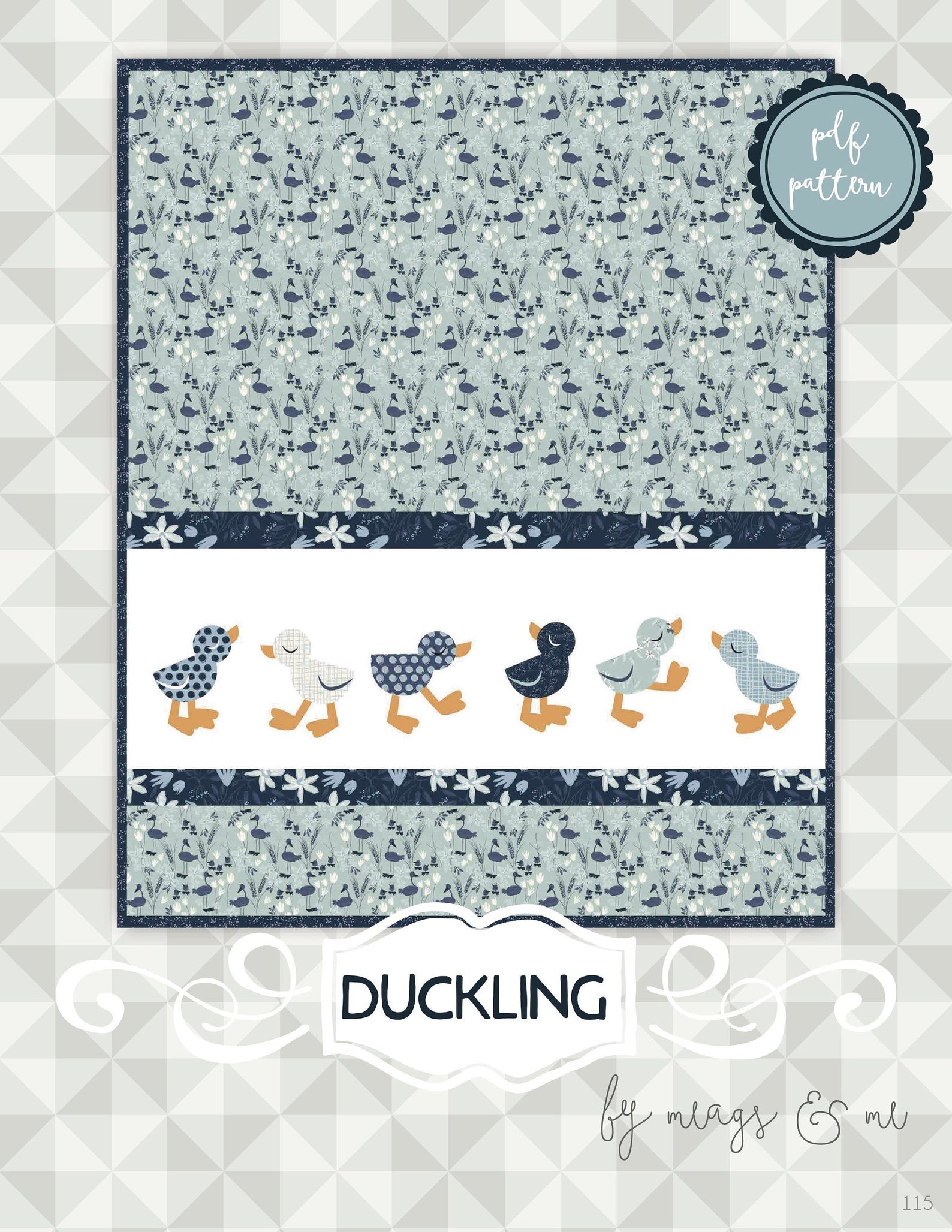 Meags and Me Blue Goose Duckling Pattern Front Cover