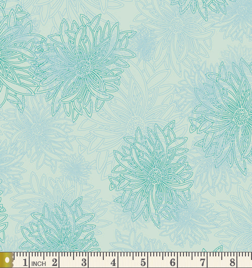 Art Gallery Fabrics Floral Elements Icy Blue Cotton Fabric FE-519-Icy-Blue
