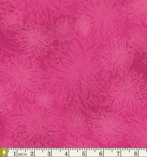 Art Gallery Fabrics Floral Elements Fuchsia Cotton Fabric FE-536-Fuchsia
