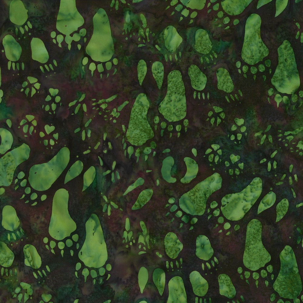 Hoffman Fabrics Earth Paws Wildlife Tracks Batik Fabric F2280-58-Earth