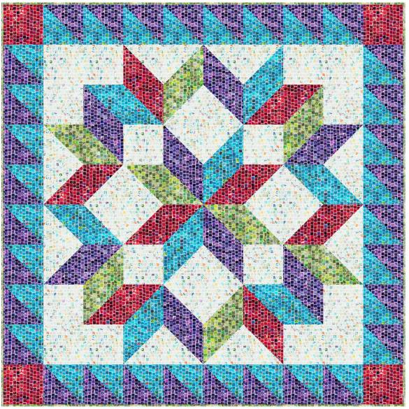 Hoffman Fabrics Sky Mosaic Cotton Fabric S4808-16-Sky
