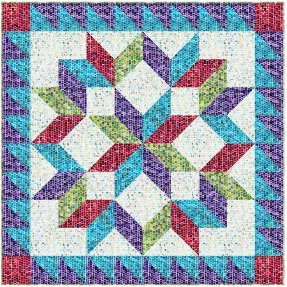 Hoffman Fabrics Rust Mosaic Cotton Fabric S4808-39-Rust