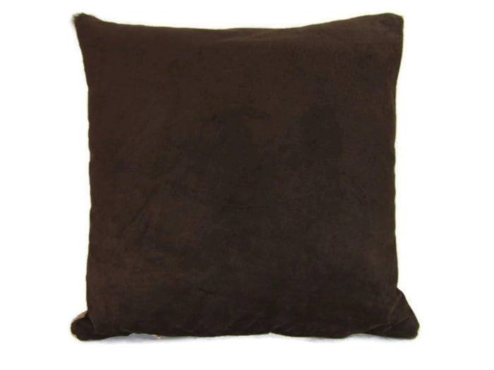 Brindle Hair On Cowhide Leather Pillow Reverse Side Dark Brown Suede Back