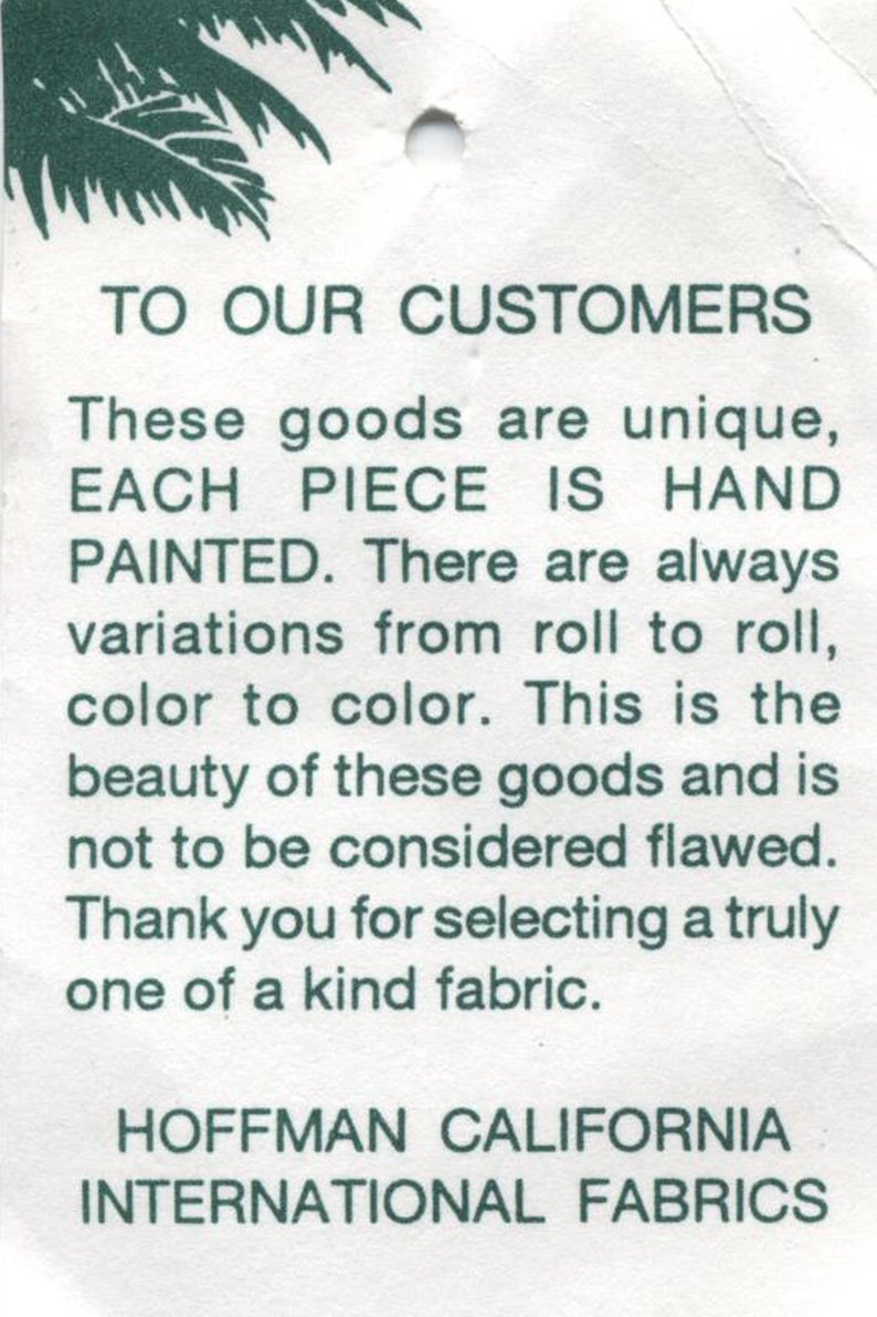 Hoffman Fabrics Batik Notice