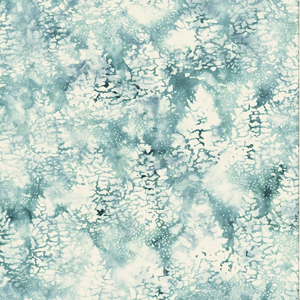 Hoffman Fabrics McKenna Ryan Into the Mist Glacier Snowy Trees Batik Fabric MR20-183-Glacier