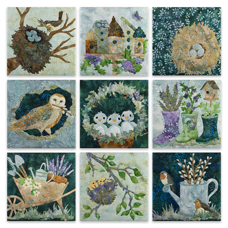 Pine Needles Nesting Birds Laser Cut Applique Quilt Kit