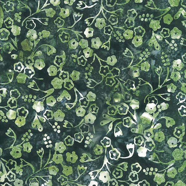 Hoffman Fabrics Into the Wild Rosemary Green Forget Me Not Batik Fat Quarter P2987-225-Rosemary