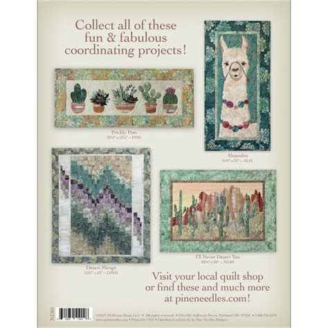 Pine Needles Prickly Pots Traditional Applique Quilt Kit PP01 Back Cover