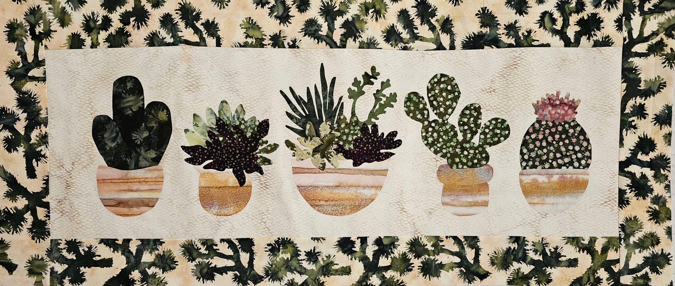 Pine Needles Prickly Pots Traditional Applique Quilt Kit PP01