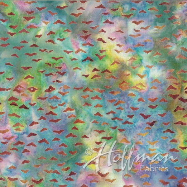 Hoffman Fabrics Multi-Color Horizon Seagull Bird Batik Fabric Q2139-645-Horizon