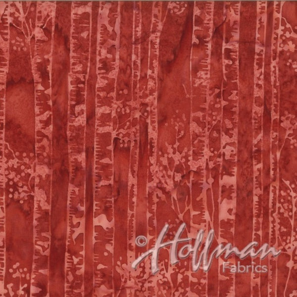 Hoffman Fabrics Barn Red Birch Tree Batik Fabric Q2141-83-Barn-Red