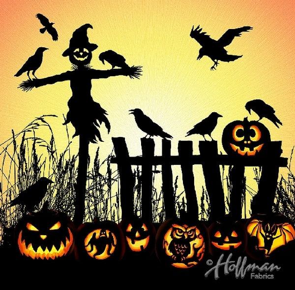 Hoffman Fabrics Supernova Seasons Scarecrow Halloween Cotton Panel Q4463-116-Harvest