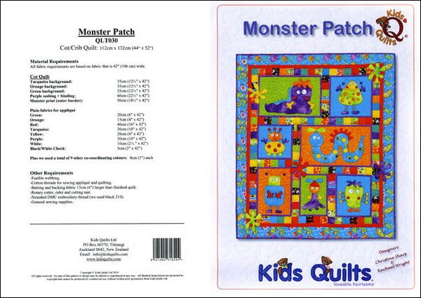 Kids Quilts Monster Patch Robot Bug Applique Quilt Pattern Covers