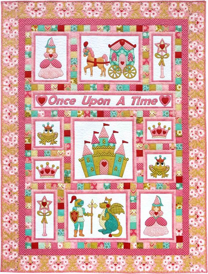 Kids Quilts Once Upon A Time Princess Fairy Tale Applique Quilt Pattern