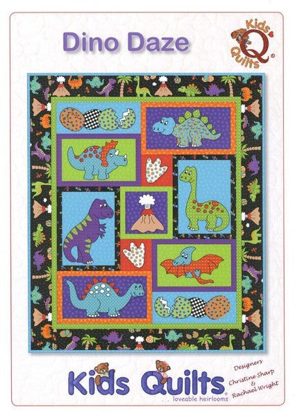 Kids Quilts Dino Daze Dinosaur Crib Applique Quilt Pattern Front Cover
