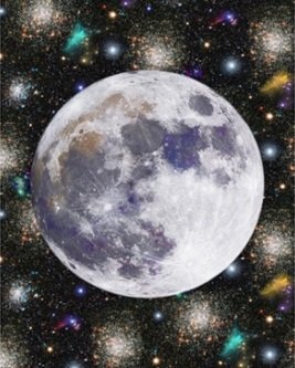 Hoffman Fabrics Out of This World Moon Cotton Fabric Panel R4601-213-Onyx